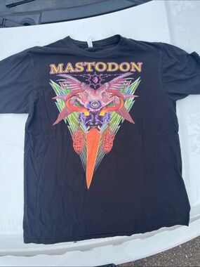 Mastodon 2023 tour shirt Black Graphic Band T-Shirt - Bold Multicolor Print